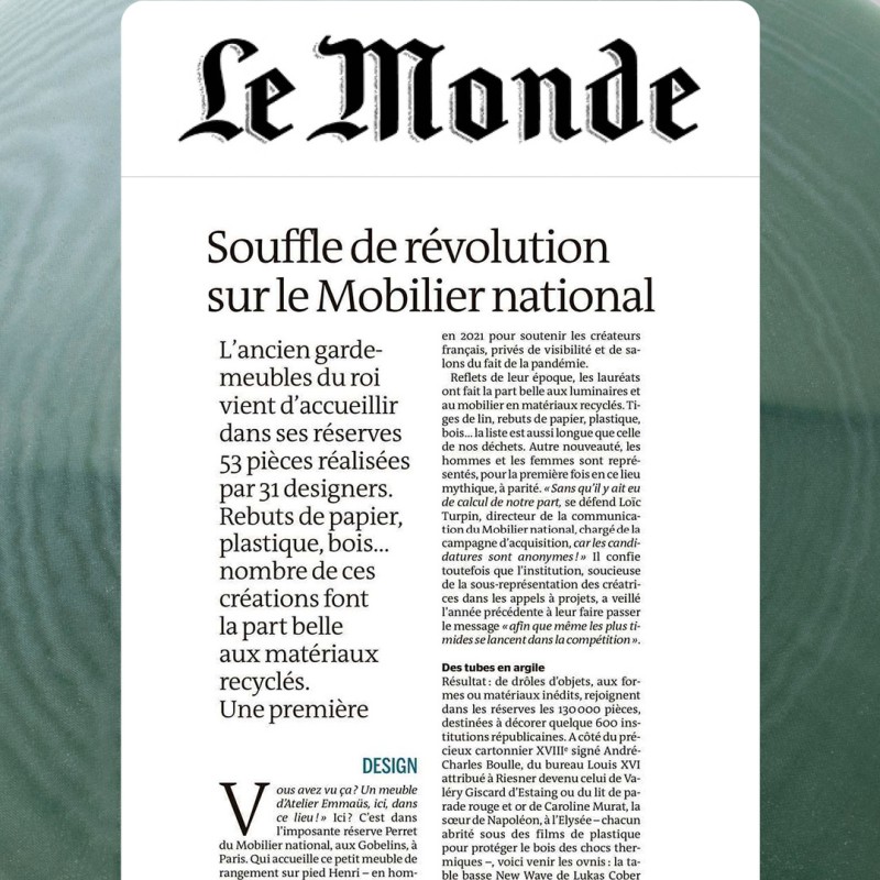 Le Monde - Wind of revolution on the French Mobilier national